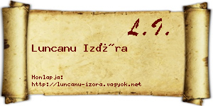 Luncanu Izóra névjegykártya